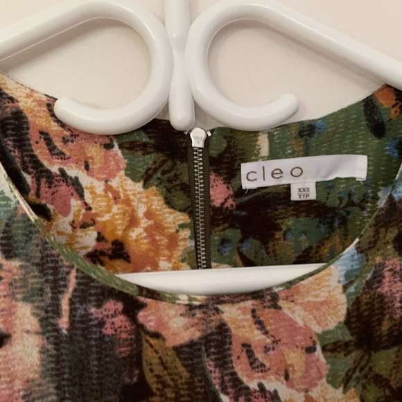 Olive floral colour high-low blouse - Picture 3 of 4